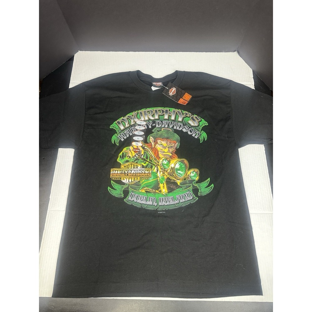 NWT Harley Davidson Dublin Ireland Leprechaun Clover Motorcycle T-Shirt Large